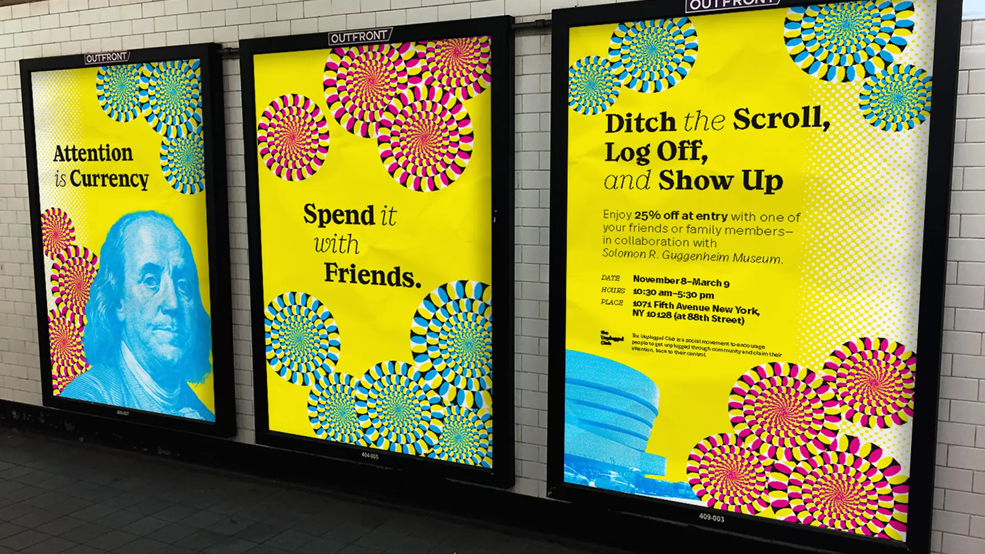 Subway ad campaign for the Unplugged Club.