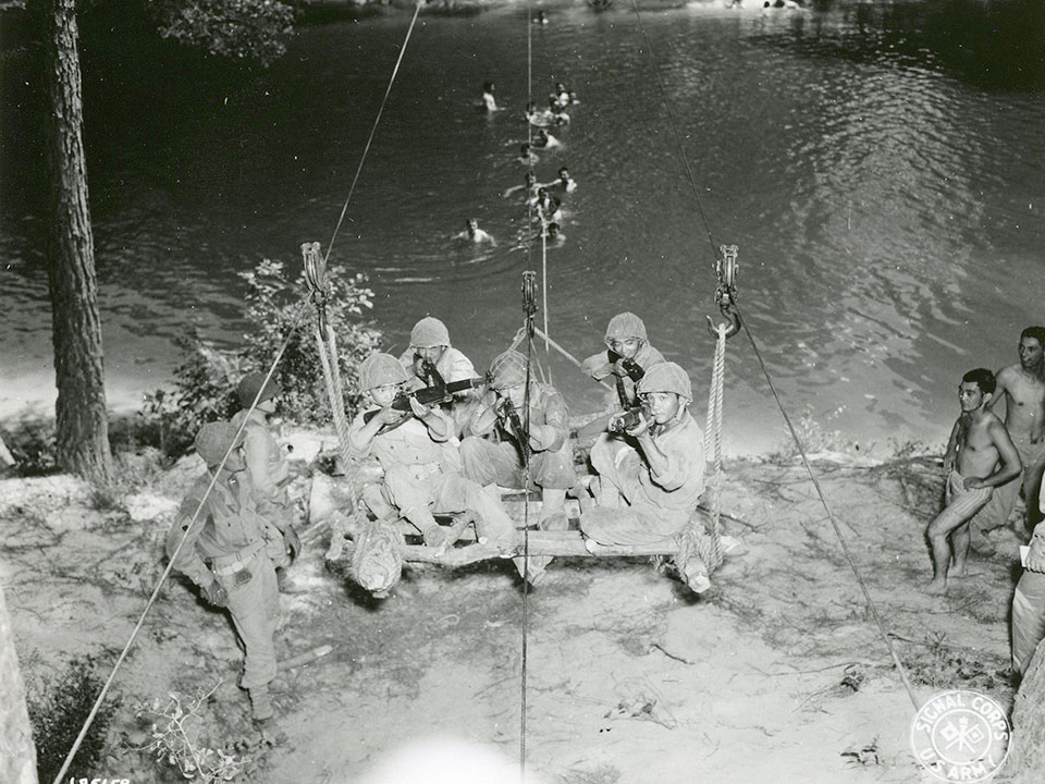 Group of 442nd Regimental Combat team training in Camp Chelby, Mississippi.