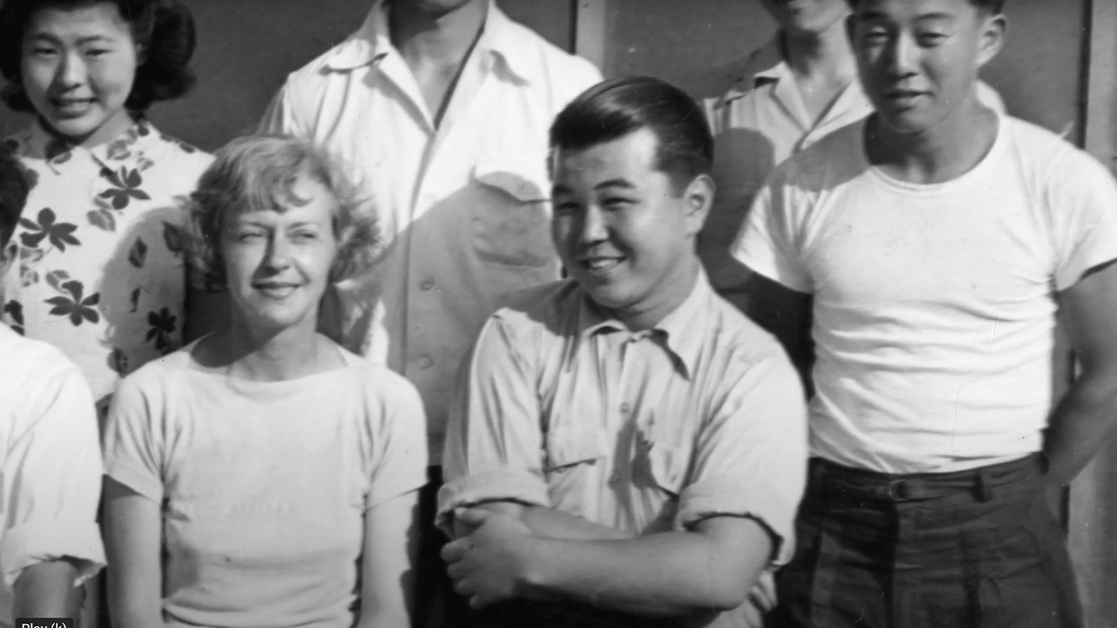 Group of Japanese-Americans arriving to the Heart Mountain Relocation Center. 