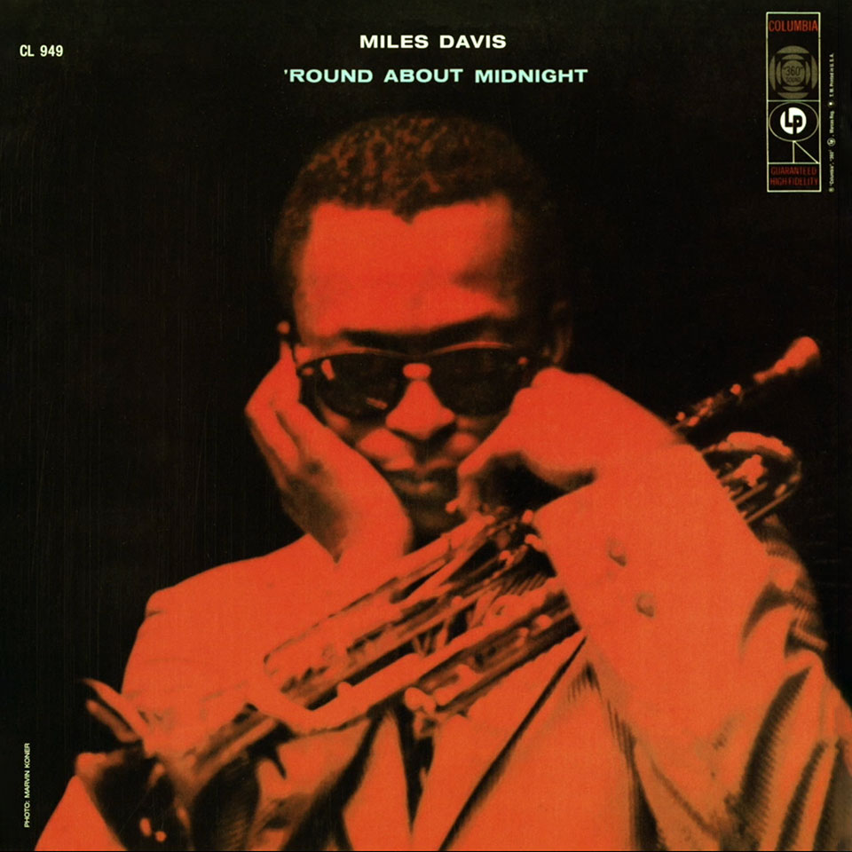 Album cover for Miles Davis, 'Round About Midnight.'Released in 1957.