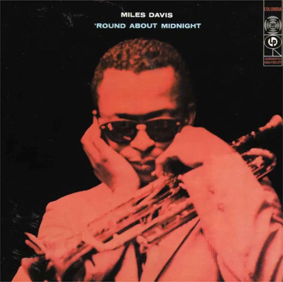 Album cover for Miles Davis, 'Round About Midnight.'Released in 1957.